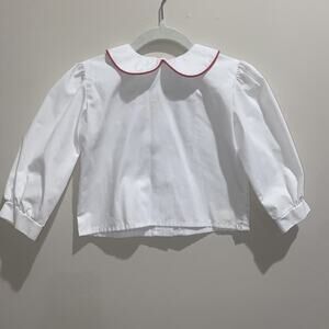 Kids' Funtasia Too! 24M Unisex White Shirt Red Piping Trim Holiday Fall Winter